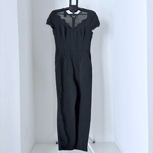 Anthropologie Black Sheer Detail Jumpsuit